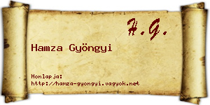 Hamza Gyöngyi névjegykártya